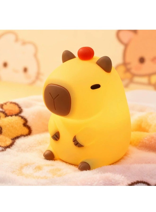 Capybara Night Light - Squishy Silicone Pat Light with Adjustable Brightness & Long- Ideal for Bedroom Sleep Aid & as a Charming Gift Toy - Light Up Your Nights with This Capybara-Inspired Delight - Image 1